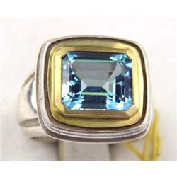 Slane & Slane 18K Gold&Silver Blue topaz Ring