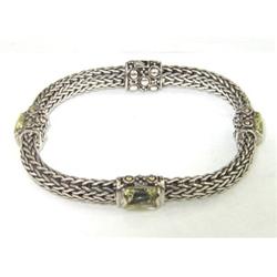 John Hardy Silver/18K Yellow Gold Lime Citrine Bracelet