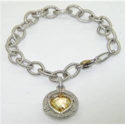 Judith Ripka 18K Gold / Silver, Citrine Bracelet
