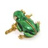 Image 1 : 18K Yellow Gold Enamel & Diamond Frog Pin