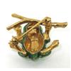 Image 4 : 18K Yellow Gold Enamel & Diamond Frog Pin