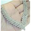 Image 3 : 14k White Gold, Cognac Diamond Necklace