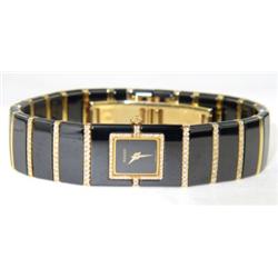 Rado 18K Yellow Gold Diamond Black Ceramic Watch