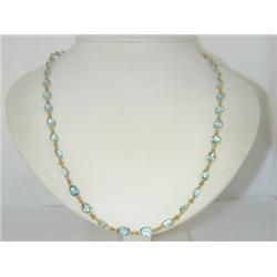 Laura Munder 18K Yellow Gold Blue Topaz Necklace !