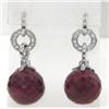 Image 1 : 18K White Gold, Ruby & Diamond Earrings