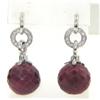 Image 2 : 18K White Gold, Ruby & Diamond Earrings