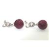 Image 3 : 18K White Gold, Ruby & Diamond Earrings