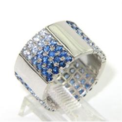18K White Gold Sapphire & Diamond Ring