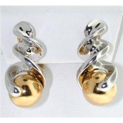 Marina B 18K 2-Tone Gold Earrings!