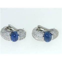 Salavetti 18KWhite Diamond and CabochonSapphire Earring