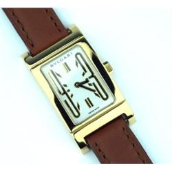 Bvlgari 18K Yellow Gold, leather strap watch