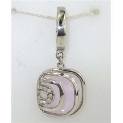 Silver Diamond And Quartz Pendant