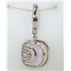 Image 3 : Silver Diamond And Quartz Pendant