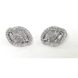 10K White Gold Diamond Earrings