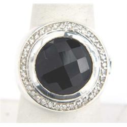 David Yurman Silver, Onyx & Diamond Ring.