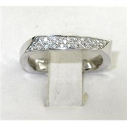 Tiffany & Co 18K White Gold Diamond Gehry Torque Ring