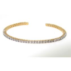 14K Yellow Gold, Diamond Bangle