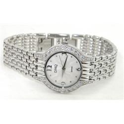 DMQ Stainless Steel White Sapphire Watch