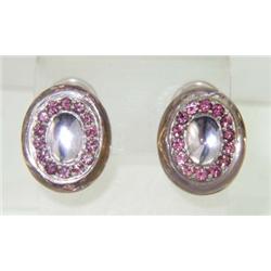 Silver Pink Topaz Earrings