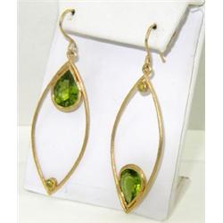 Antique 18K Yellow Gold Peridot Earrings