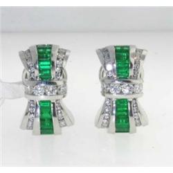 Krypell Platinum Emerald & Diamond Earrings.