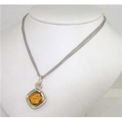 Charles Krypell Silver/ 14K Gold Citrine Necklace