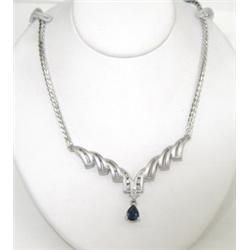 Platinum Sapphire & Diamond Necklace