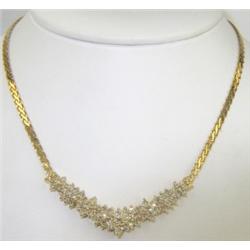 18K Yellow Gold, Diamond Necklace.