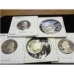 1974-S,76-S,78-S,80-S & 81-S WASH. QUARTERS PROOF
