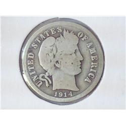 1914 BARBER DIME