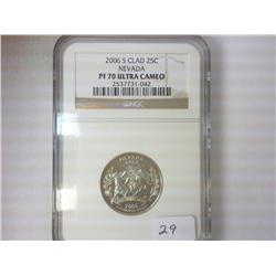 2006-S NEVADA QUARTER NGC PF70 ULTRA CAMEO
