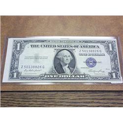 1935-E $1 SILVER CERTIFICATE CRISP  SLIGHT MISCUT