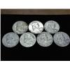 Image 1 : 7 ASSORTED FRANKLIN HALF DOLLARS $3.50 FACE VALUE