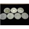 Image 2 : 7 ASSORTED FRANKLIN HALF DOLLARS $3.50 FACE VALUE