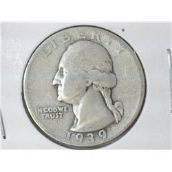 1939-D WASHINGTON SILVER QUARTER