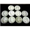 Image 1 : 10 ASSORTED 50'S WASHINGTON SILVER QUARTERS