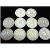 Image 2 : 10 ASSORTED 50'S WASHINGTON SILVER QUARTERS