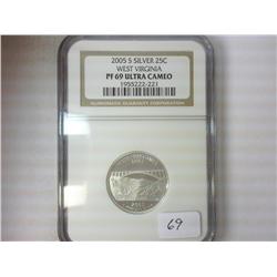 2005-S SILVER WEST VIRGINIA QUARTER NGC PF69 ULTRA