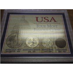 USA 4 MOST FAMOUS COINS (AS SHOWN)
