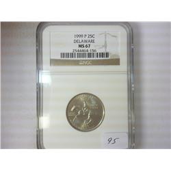 1999-P DELAWARE QUARTER NGC MS67