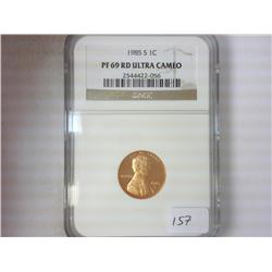 1985-S LINCOLN CENT NGC PF69RD ULTRA CAMEO