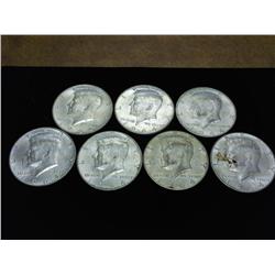 7-90% SILVER KENNEDY HALF DOLLARS $3.50 FACE VALUE
