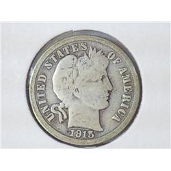 1915 BARBER DIME