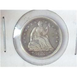 1853 SEATED LIBERTY HALF DIME EXTRA FINE RIM BUMP