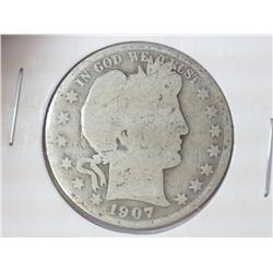 1907-D BARBER HALF DOLLAR