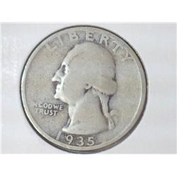 1935 WASHINGTON SILVER QUARTER