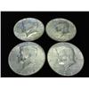 Image 1 : 4-ASSORTED 40% SILVER KENNEDY HALF DOLLARS