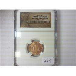 2009 LINCOLN BIRTH & CHILDHOOD NGC BU 1ST DAY ISS.