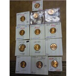 13 LINCOLN PROOF CENTS