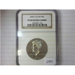 2005-S KENNEDY HALF DOLLAR NGC PF69 ULTRA CAMEO